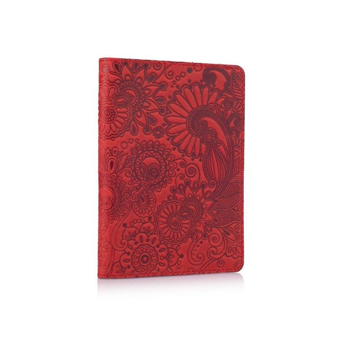 Обкладинка для паспорта зі шкіри HiArt PC-02 Shabby Red Berry Mehendi Art Червоний купити недорого в Ти Купи