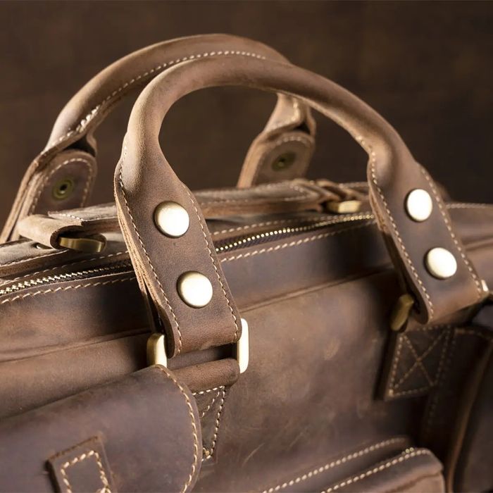 Чоловіча шкіряна сумка Vintage 14881 Коричневий купити недорого в Ти Купи