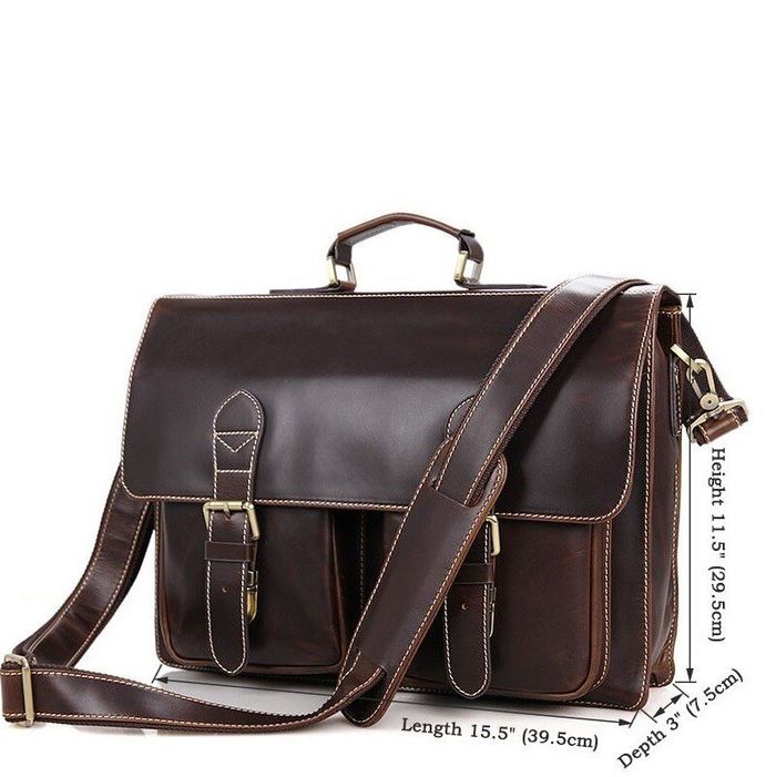 Мужской кожаный портфель Vintage 14434 Темно-коричневый купить недорого в Ты Купи