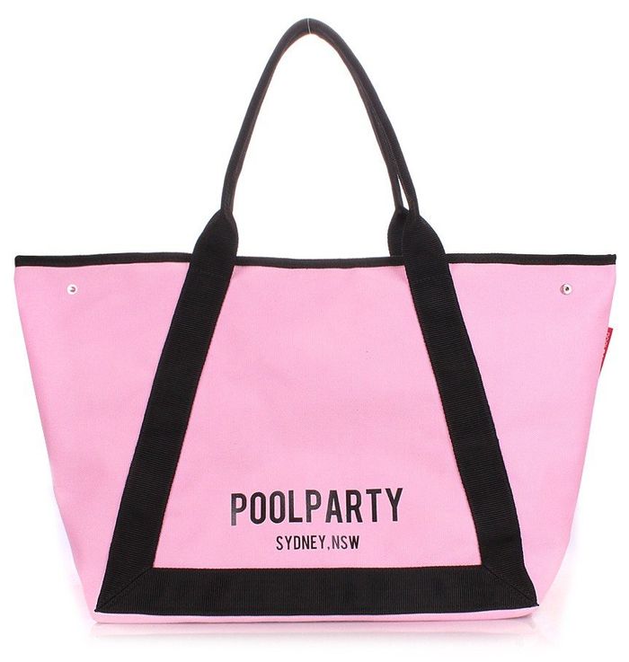Коттоновая сумка POOLPARTY Laguna рожева купити недорого в Ти Купи