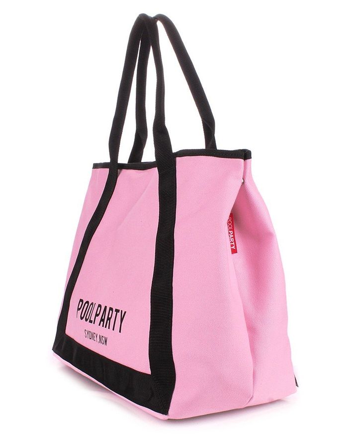 Коттоновая сумка POOLPARTY Laguna розовая купить недорого в Ты Купи