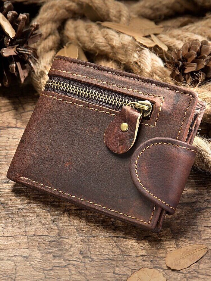 Мужское коричневое портмоне из натуральной кожи Vintage 20239 купить недорого в Ты Купи