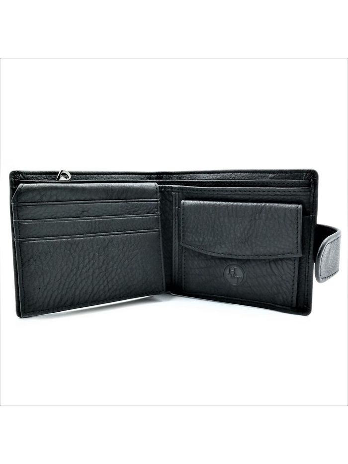 Чоловічий шкіряний гаманець Weatro 11,5 х 9,5 х 2,5 см Чорний wtro-210 купити недорого в Ти Купи