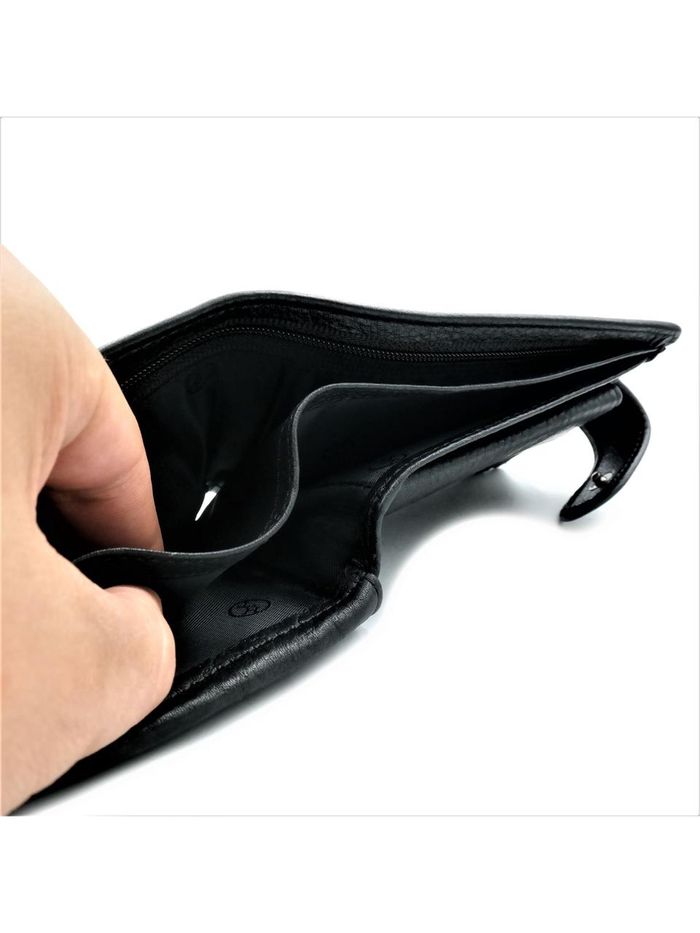 Мужской кожаный кошелек Weatro 11,5 х 9,5 х 2,5 см Черный wtro-210 купить недорого в Ты Купи