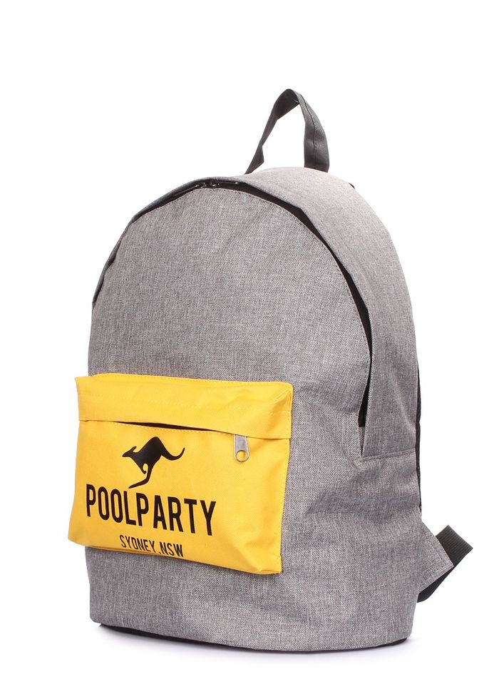 Мужской текстильный рюкзак POOLPARTY backpack-yellow-grey купить недорого в Ты Купи