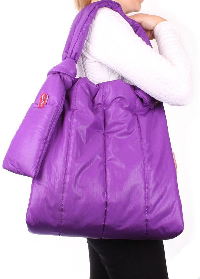 Фиолетовая дутая сумка POOLPARTY Zefir купить недорого в Ты Купи