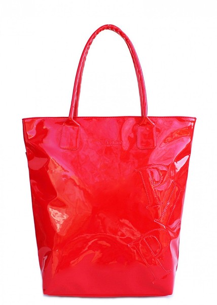 Высококачественная лакированная женская сумка Poolparty красная купить недорого в Ты Купи