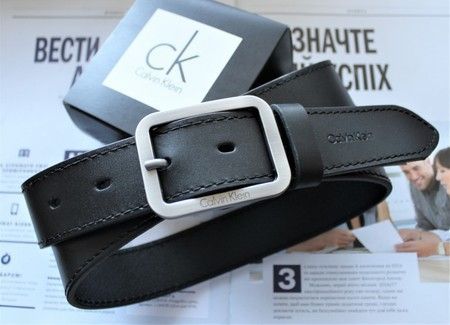 Чоловічий шкіряний ремінь CK у фірмовій коробці ck022 купити недорого в Ти Купи