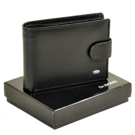 Шкіряний чоловічий гаманець Dr.Bond M8-1 black купити недорого в Ти Купи