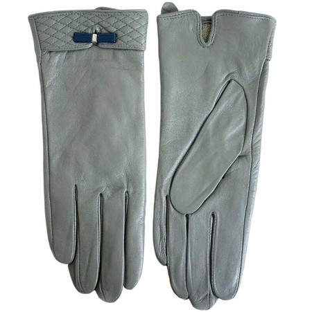 Жіночі шкіряні рукавички Shust Gloves сірі 375s2 M купити недорого в Ти Купи