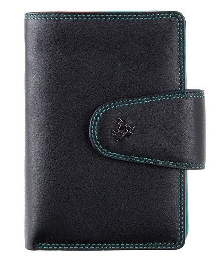 Кожаный женский кошелек Visconti SP31 Poppy c RFID (Black Multi) купить недорого в Ты Купи