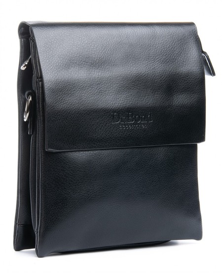 Чоловіча сумка через плече зі шкірозамінника DR. BOND GL 316-2 black купити недорого в Ти Купи