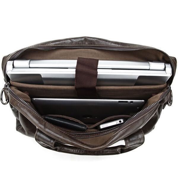 Шкіряна сумка для ноутбука Vintage 14088 Темно-коричневий купити недорого в Ти Купи