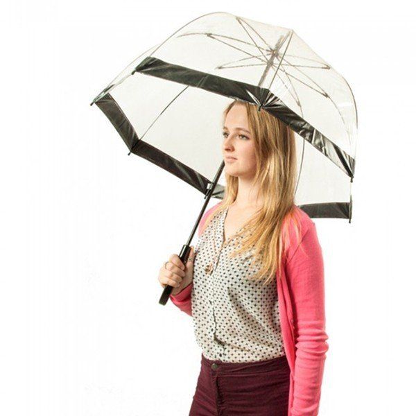 Женский механический прозрачный зонт-трость Fulton Birdcage-2 L042 - Raining Butterflies купить недорого в Ты Купи