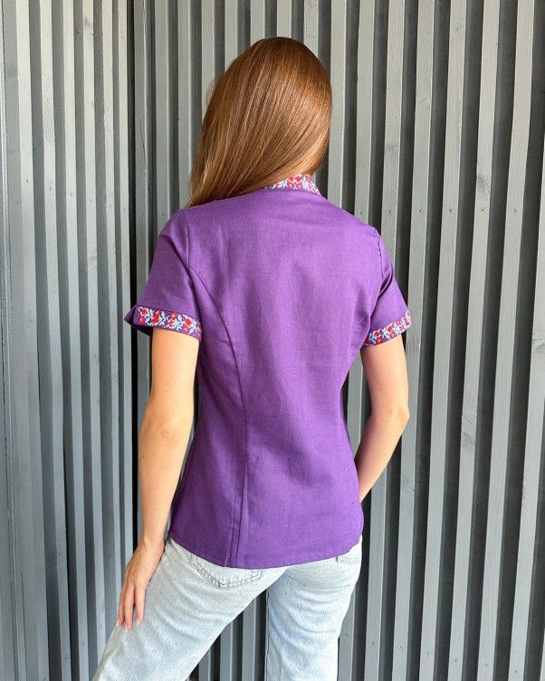 Рубашки ISSA PLUS WN20-527 S фиолетовый купить недорого в Ты Купи