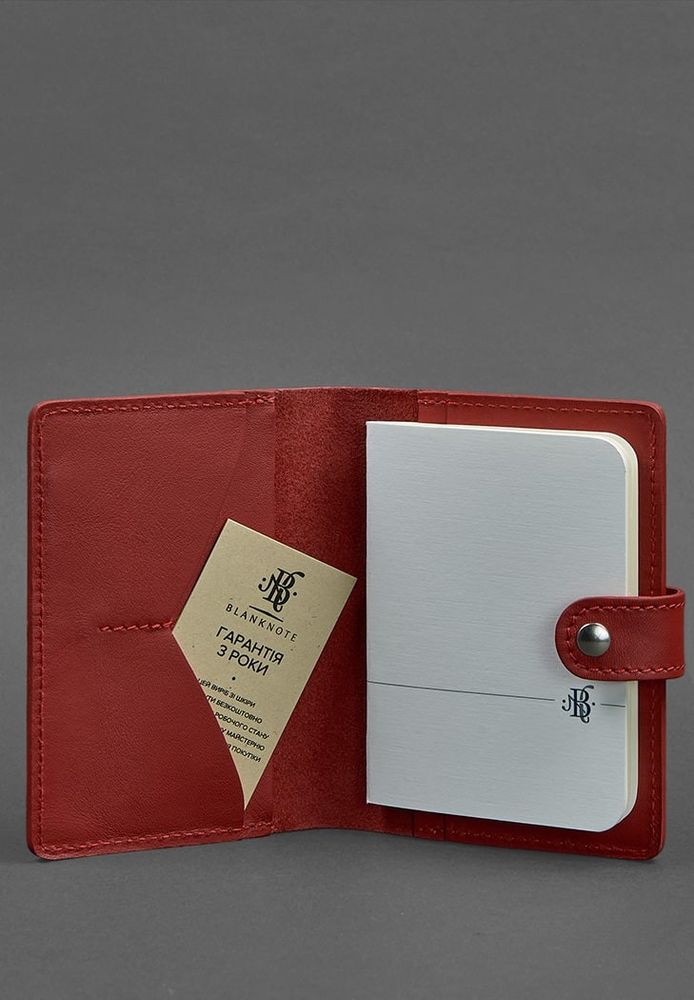 Кожаная обложка для паспорта 3.0 красная BN-OP-3-RED купить недорого в Ты Купи