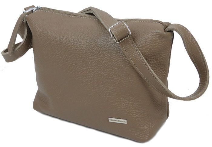 Наплечная женская кожаная сумка на ремне Borsacomoda бежевая 810.035 купить недорого в Ты Купи