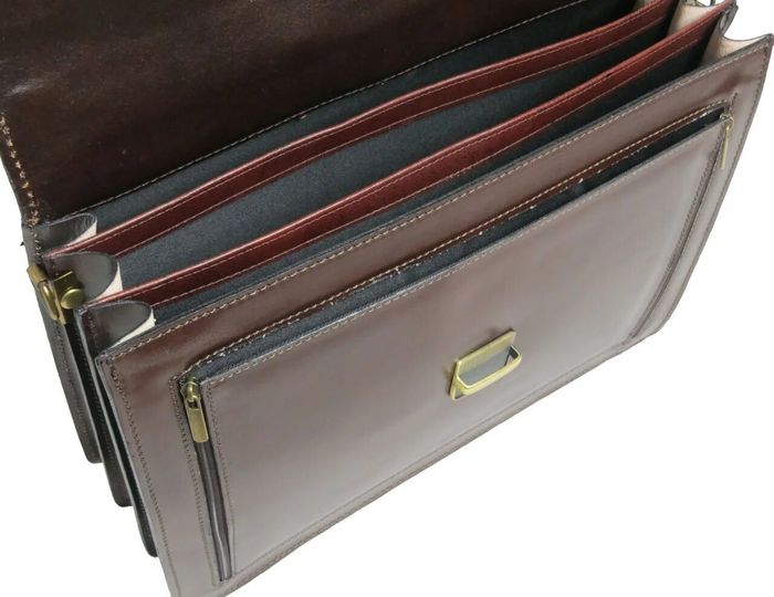 Чоловічий коричневий портфель з натуральної шкіри Rovicky AWR-1-2 купити недорого в Ти Купи