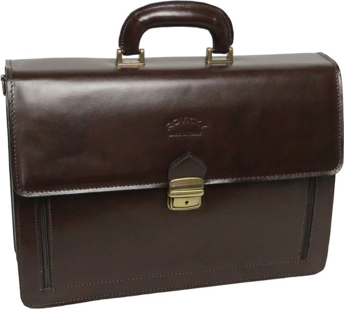 Мужской коричневый портфель из натуральной кожи Rovicky AWR-1-2 купить недорого в Ты Купи