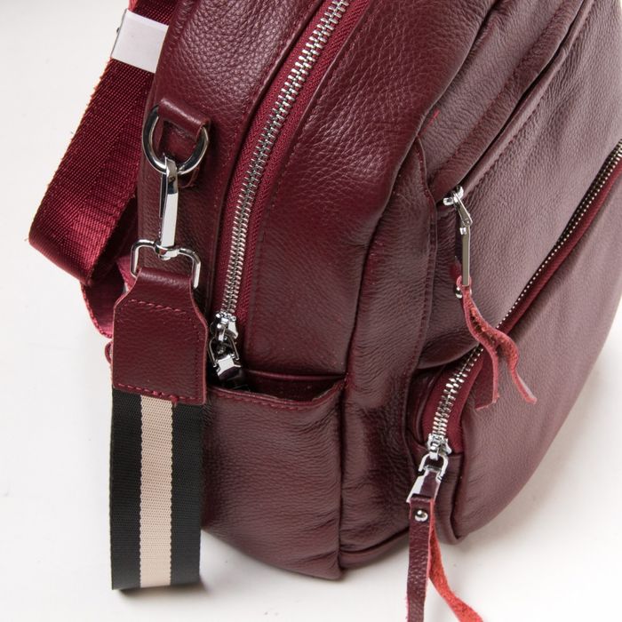 Жіноча шкіряна сумка рюкзака Алекс Рай 26-8905-9 L-вин-червоний купити недорого в Ти Купи