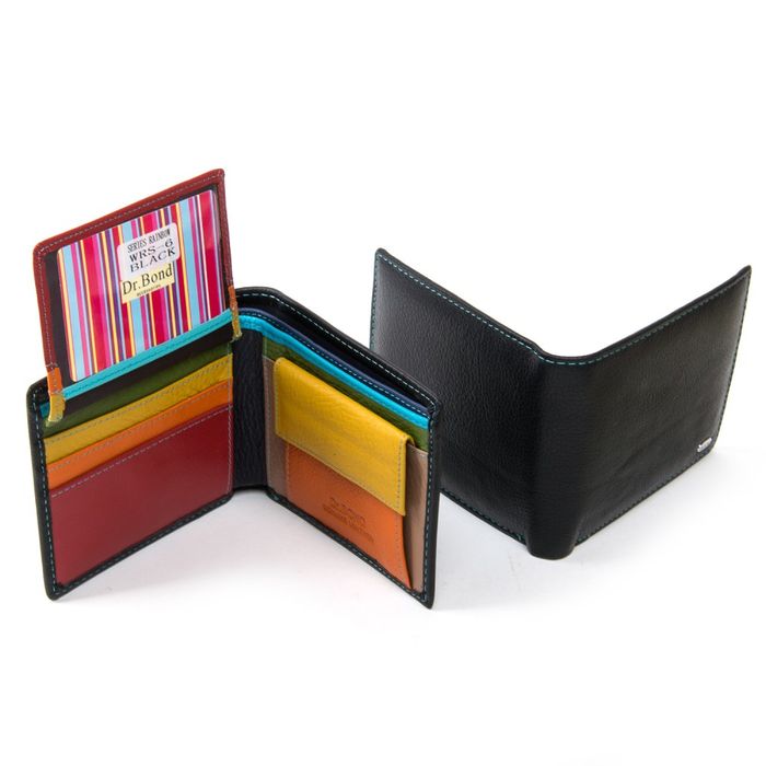 Жіночий шкіряний гаманець Rainbow DR. BOND WRS-6 black купити недорого в Ти Купи