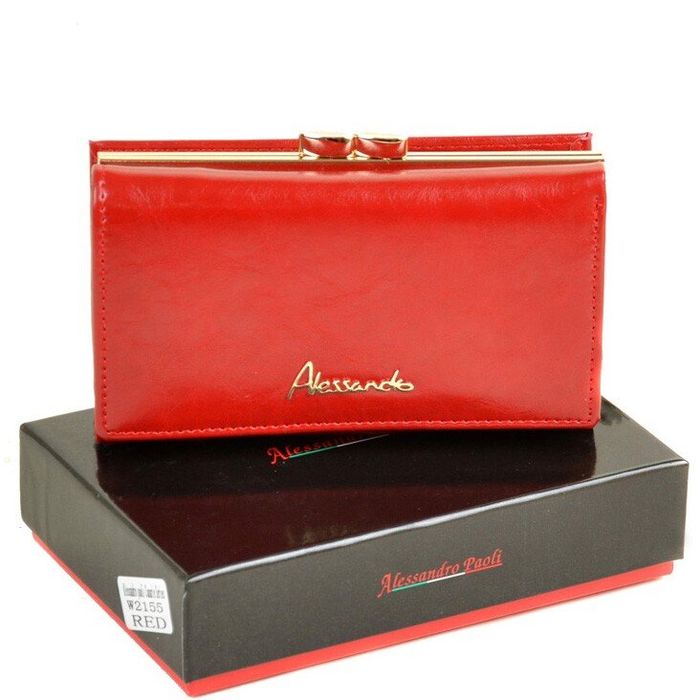 Кожаный кошелек Canarie ALESSANDRO PAOLI W2155 red купить недорого в Ты Купи