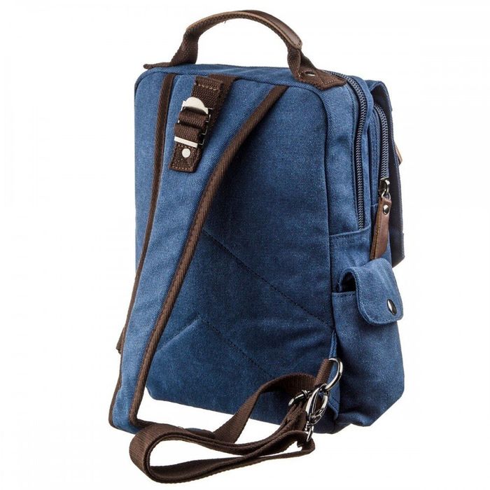 Чоловіча текстильна синя сумка-рюкзак Vintage 20139 купити недорого в Ти Купи