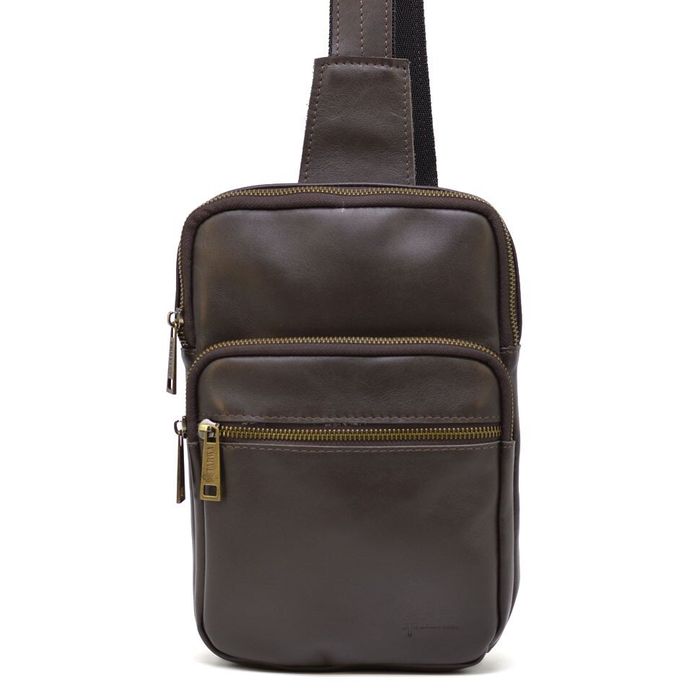 Кожаная коричневая сумка-рюкзак TARWA gc-0904-3md купить недорого в Ты Купи