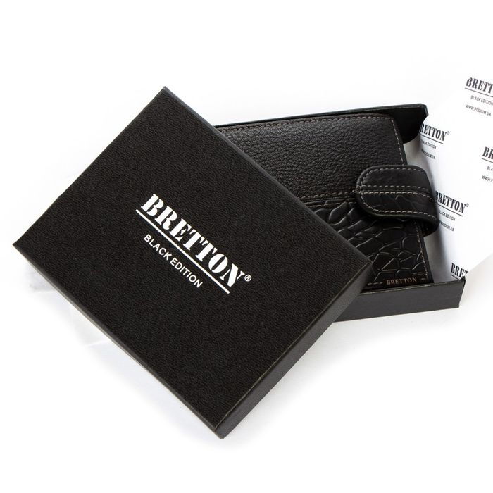 Чоловічий шкіряний гаманець BE BRETTON 208-L0611 black купити недорого в Ти Купи