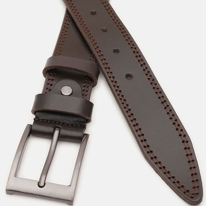 Мужской кожаный ремень Borsa Leather V1115FX12-brown купить недорого в Ты Купи