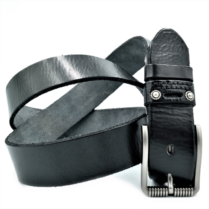 Мужской кожаный ремень Le-Mon 110-125 см Черный (new-m-40k-008) купить недорого в Ты Купи
