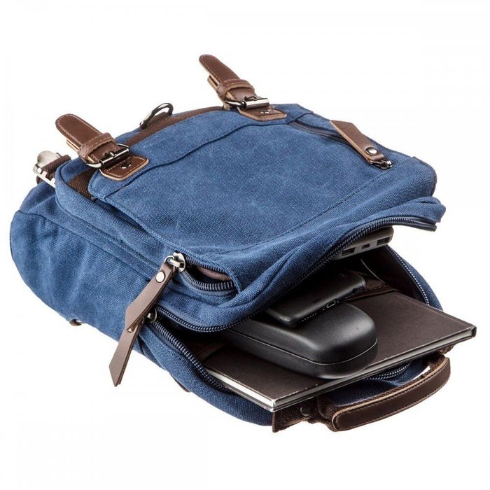 Чоловіча текстильна синя сумка-рюкзак Vintage 20139 купити недорого в Ти Купи