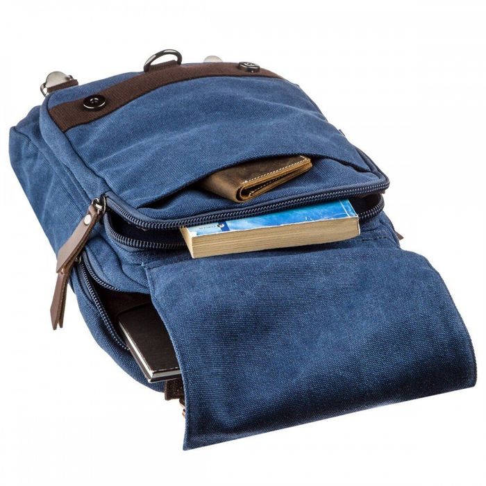 Мужская текстильная синяя сумка-рюкзак Vintage 20139 купить недорого в Ты Купи
