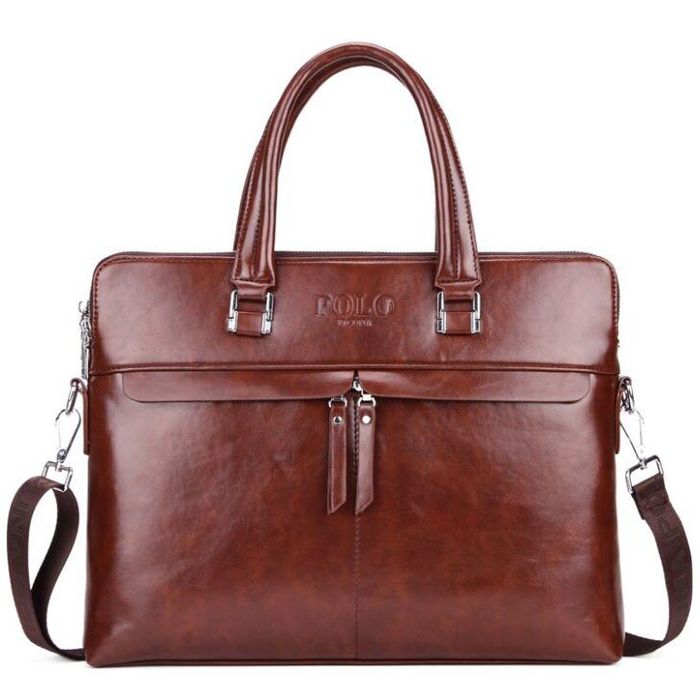 Чоловіча коричнева ділова сумка Polo 6604-4 купити недорого в Ти Купи
