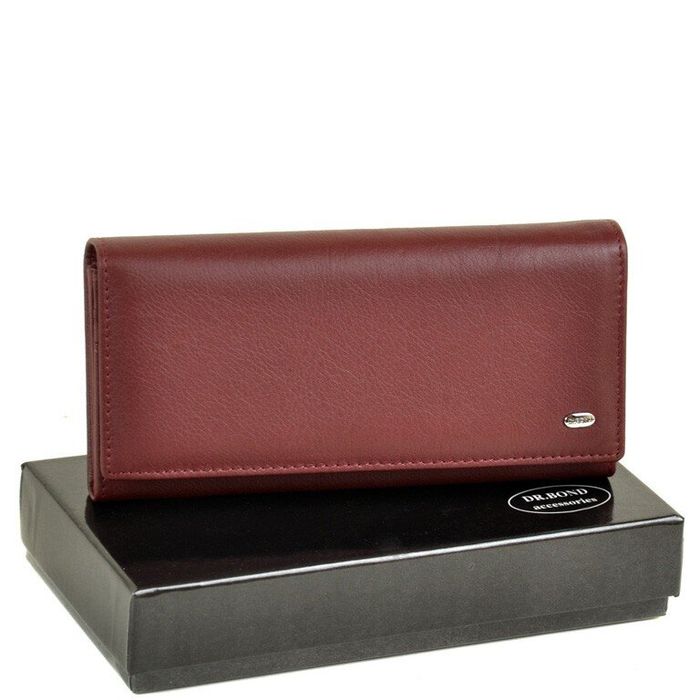 Кожаный кошелек Classik DR. BOND W501 scarlet купить недорого в Ты Купи