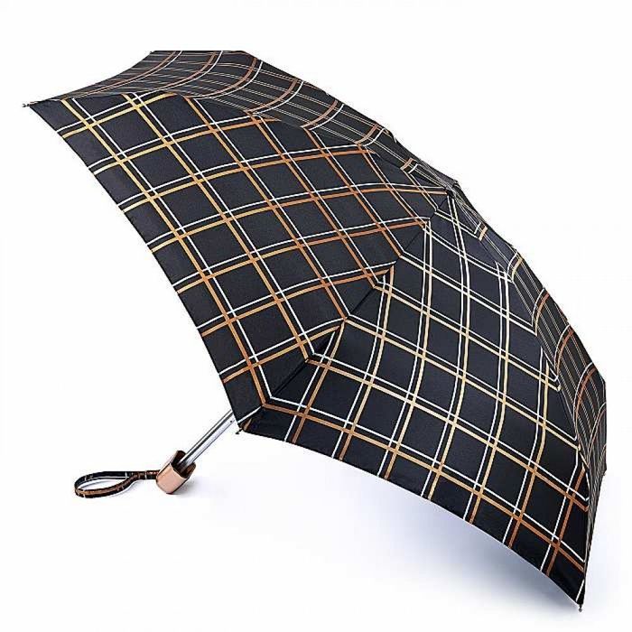 Механічна жіноча парасолька Fulton Tiny-2 L501 Golden Check (Золота Клітка) купити недорого в Ти Купи