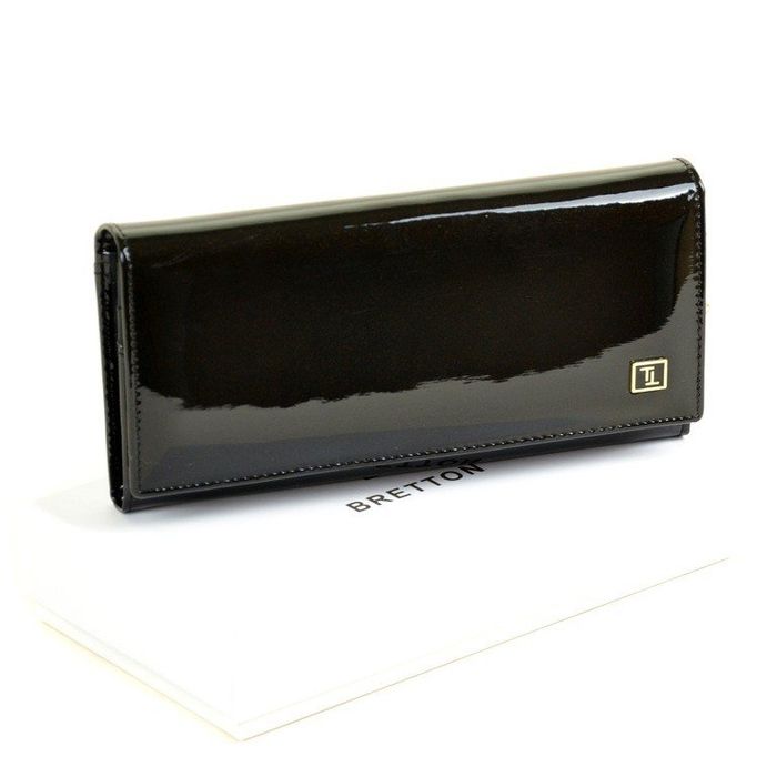 Жіночий шкіряний чорний гаманець Gold Bretton W1-V black купити недорого в Ти Купи