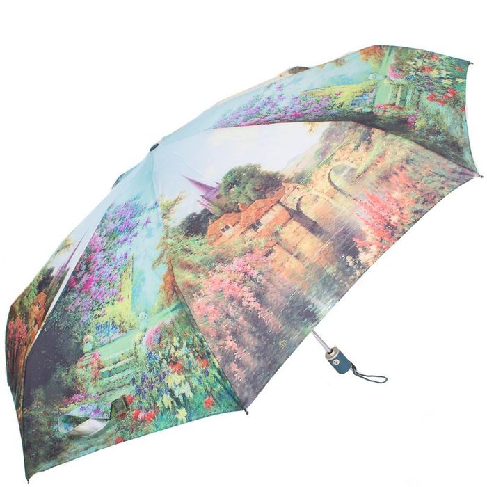 Жіночий зелений стильний парасолька автомат з малюнком ZEST купити недорого в Ти Купи