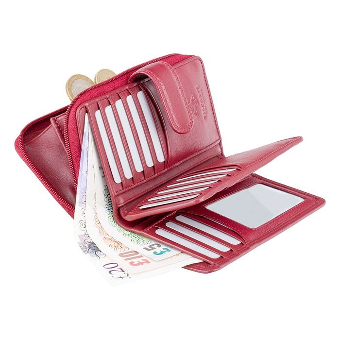 Женский кошелек Visconti MADAME HT-33 из натуральной кожи красный купить недорого в Ты Купи