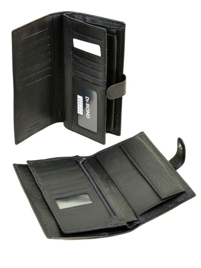 Велике стильне портмоне Dr.Bond M65 black купити недорого в Ти Купи
