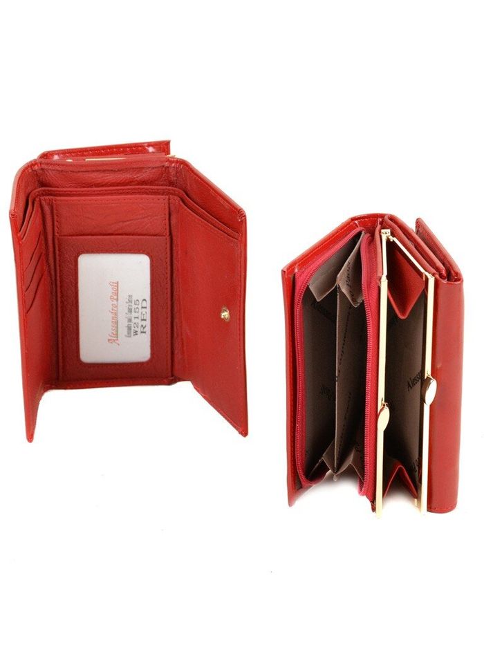 Кожаный кошелек Canarie ALESSANDRO PAOLI W2155 red купить недорого в Ты Купи