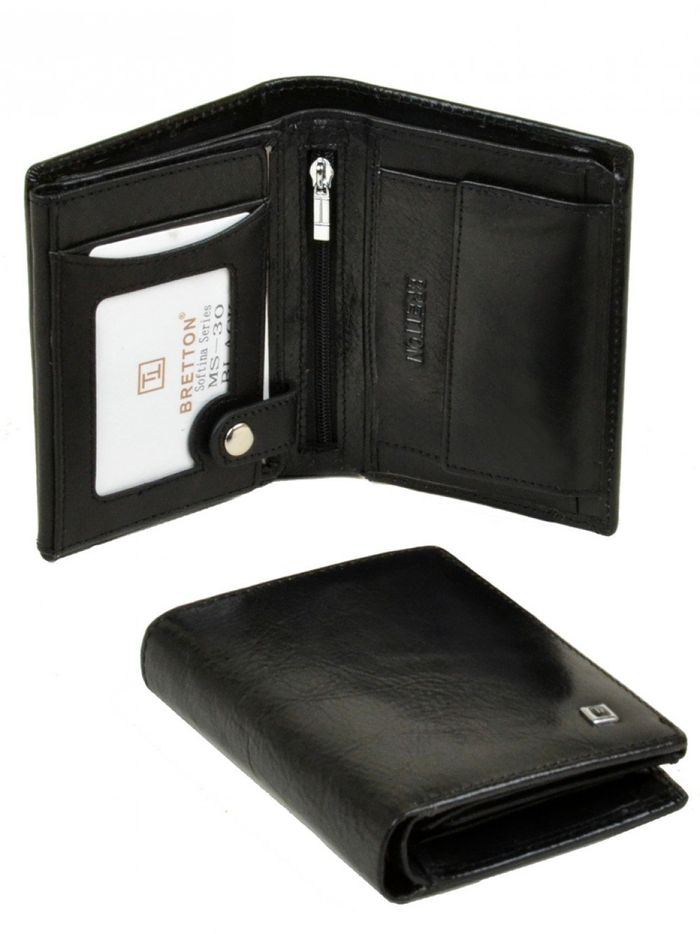 Чоловічий шкіряний гаманець Softina Bretton MS-30 black купити недорого в Ти Купи