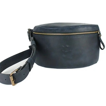 Жіноча шкіряна сумка темно-синя vintage tw-beltbag-blue-crz купити недорого в Ти Купи