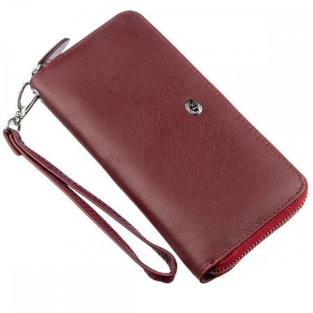 Женский бордовый кошелёк из натуральной кожи ST Leather 18935 Бордовый купить недорого в Ты Купи