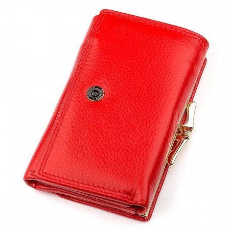 Женский красный кожаный кошелек Boston 18459 (S1201B) купить недорого в Ты Купи