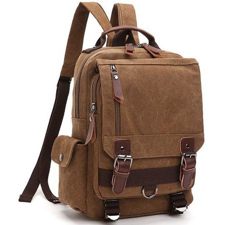 Мужская текстильная коричневая сумка-рюкзак Vintage 20142 купить недорого в Ты Купи