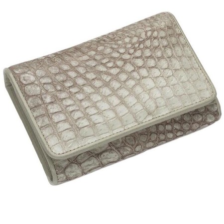Жіночий білий гаманець зі шкіри крокодила Ekzotic Leather cw23 купити недорого в Ти Купи