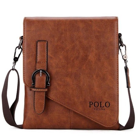 Мужская повседневная коричневая сумка Polo 8838-1 купить недорого в Ты Купи