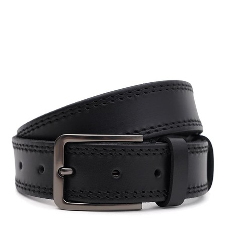 Чоловічий шкіряний ремінь Borsa Leather 115v1fx69-black купити недорого в Ти Купи