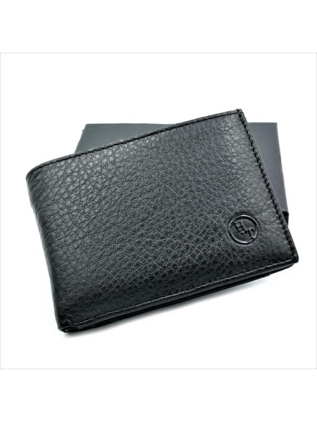 Чоловічий шкіряний гаманець Weatro 11 х 8 х 3 см Чорний wtro-168-24B купити недорого в Ти Купи